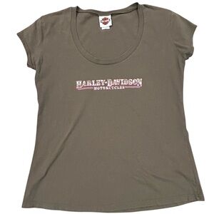 Harley-Davidson Army Green T-shirt Top L